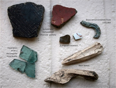 Assortment of artifacts from Fort Tombecbe